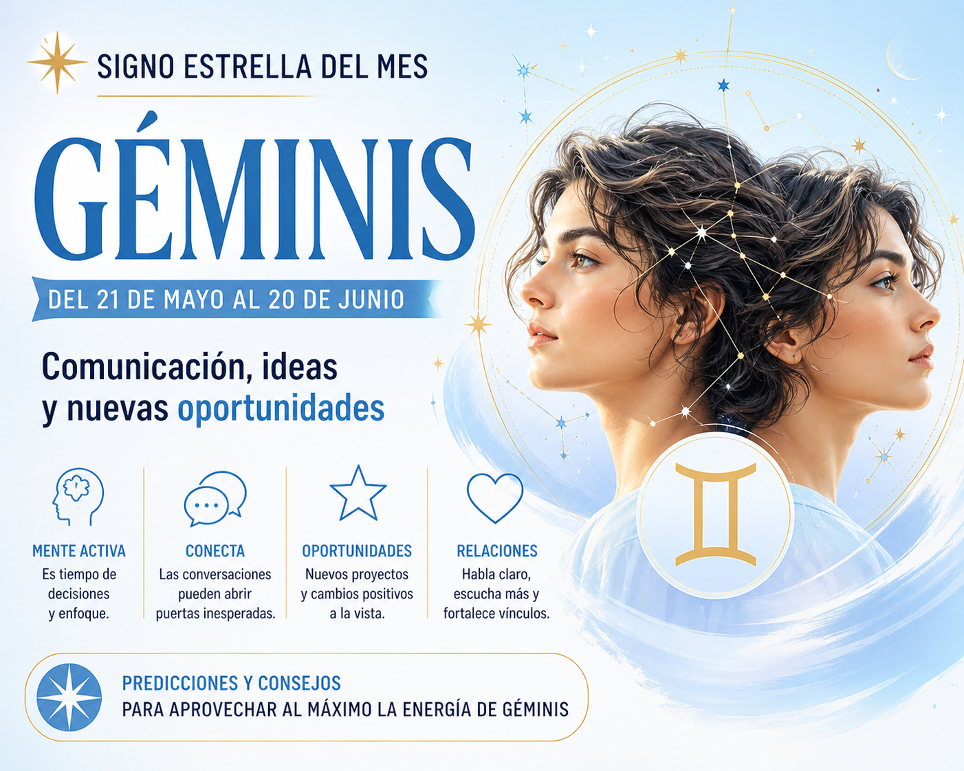 Signo estrella del mes: Géminis (del 21 de mayo al 20 de junio)