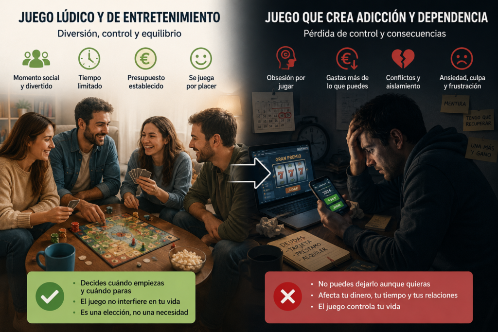Ilustración sobre el juego de azar y la psicología de la dependencia"