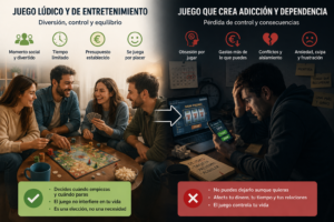 Ilustración sobre el juego de azar y la psicología de la dependencia"